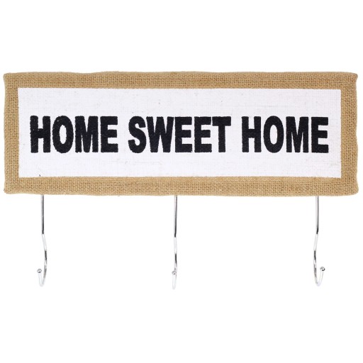 Nástenný vešiak na šaty s nápisom HOME SWEET