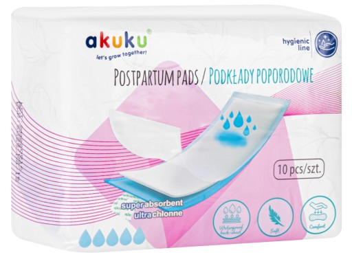 Popôrodné vložky Superabsorpčné vložky Ultra savé 10ks Akuku