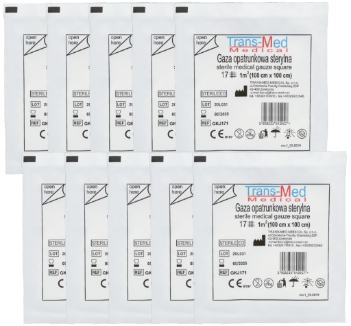 STERILNÉ MERAČE 17 závitov 1m2 COMPRESS x10