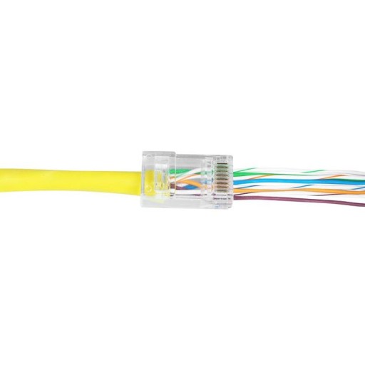 Telefónna zástrčka 8p8c RJ45 Pass Through cat.6 (priechodný otvor)