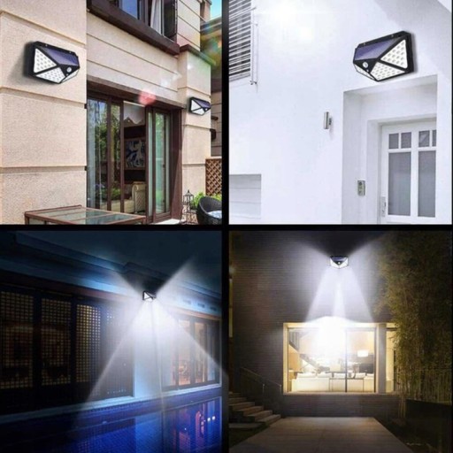 SOLÁRNE NÁstenné ULIČNÉ LAMPA S POHYBOVÝM SNÍMAČOM ZA SÚMRAK, GARDEN 100 LED