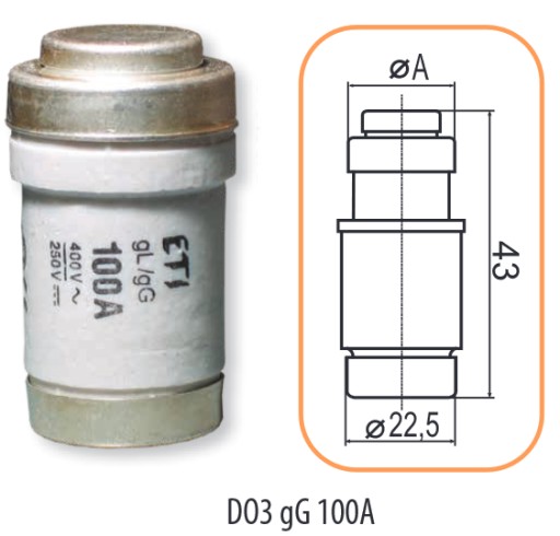 Poistková vložka D01 gG 6A 400V 002211003 ETI