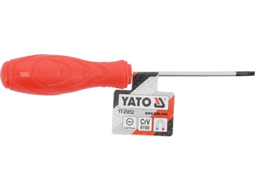 PLOCHÝ SKRUTKOVAČ 3 x 75 mm SKRUTKOVAČ YATO