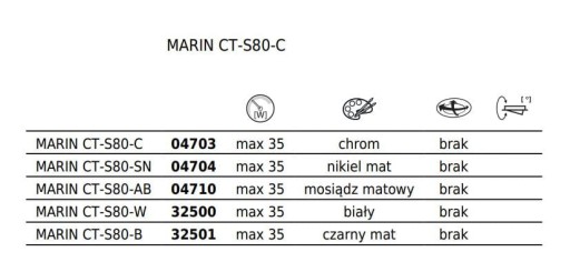 Tesné okrúhle biele stropné svietidlo MARIN CTS80