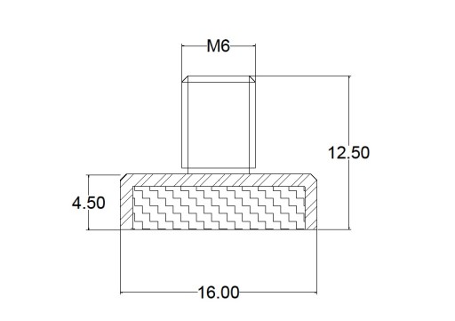 Magnetický držiak 16 vonkajší závit M6 1 ks.