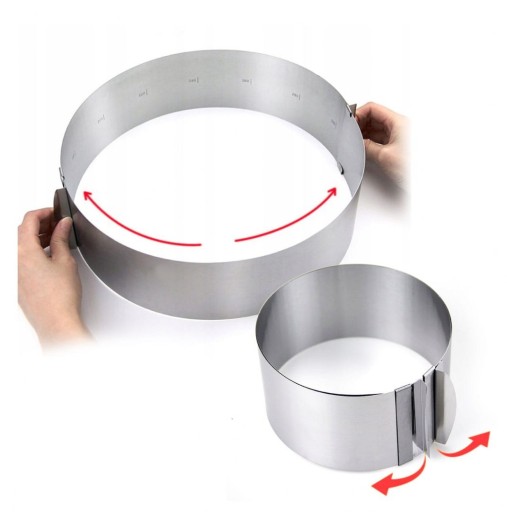 RÁM NA TORTU NASTAVITEĽNÝ oceľový RÁM 16-30cm TORTOVÝ PRSTEŇ