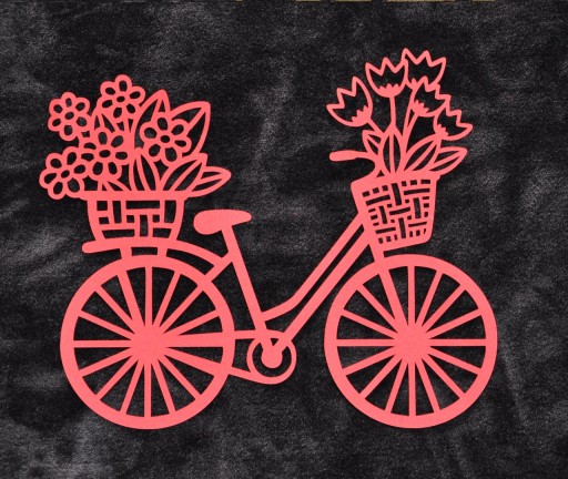 Letný bicykel kvetinová výzdoba výrez výzdoba tabuľa škola