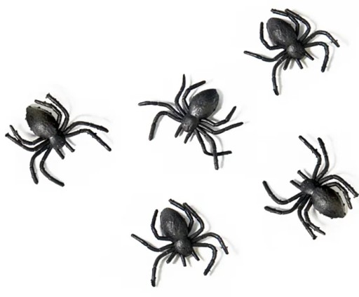 BLACK SPIDERS - 10 kusov, Halloweenska dekorácia!