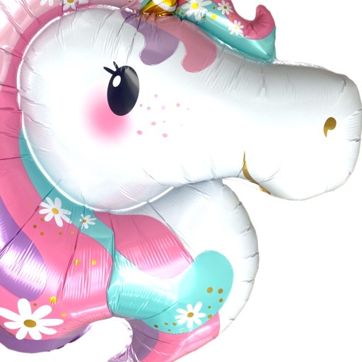 Fóliový balónik UNICORN UNICORN, farebný, veľká hlava jednorožca