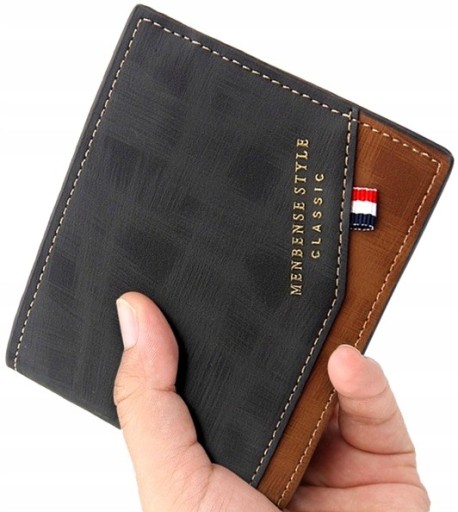 Kožená elegantná pánska peňaženka, skladacia, tenká