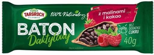 Datľová tyčinka s malinami a kakaom 40g Targroch