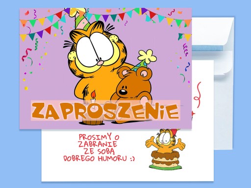 POZVÁNKA NA NARODENINY DIEŤA GARFIELDA + OBÁLKA ZDARMA