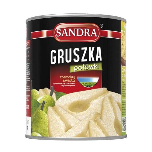 Sandra Hrušky polovice v sirupe light 850 ml
