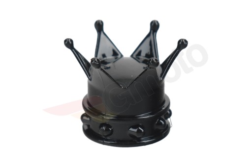 Čiapočka ventilu kolesa, korunka, čierna, 1 kus, čiapočka ventilu