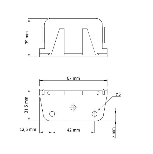 Stredový hák lôžka, pripevnenie lôžka, spojka nosníka, pripevnenie dosky