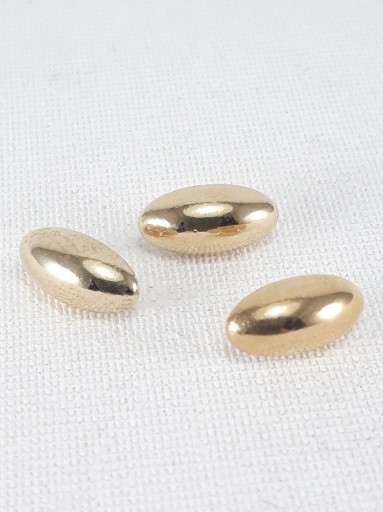 Zlatý kovový gombík 5x11mm slza, 2ks