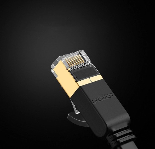 Internetový kábel Ethernet RJ45 Cat 7 STP LAN 10 Gbps, 3 m, čierny