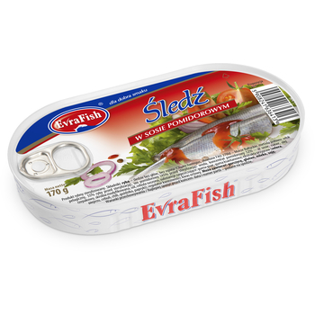 EVRAFISH-sleď v paradajkovej omáčke 170g