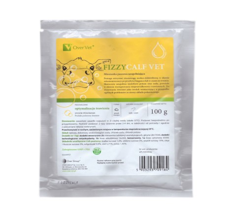 FIZZY CALF VET 100G OVER Elektrolyty pre hovädzí dobytok a teľatá