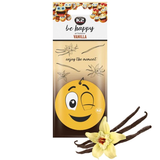 Prívesok do auta K2 BE HAPPY VANILKA