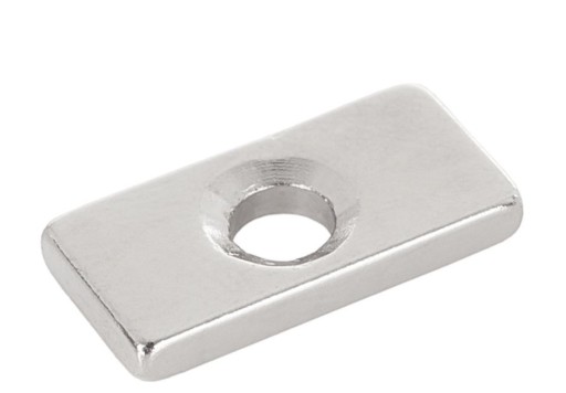 Neodymový tanierový magnet s otvorom na skrutku 20x10x3mm 2ks GEKO G02422
