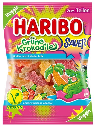 Haribo Sour Crocodile Fruit Gummies 175g