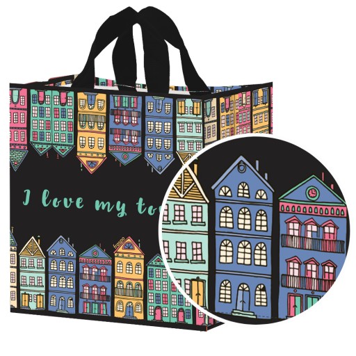 sieťovaná nákupná taška 35x20x35cm čierna CITY 24L