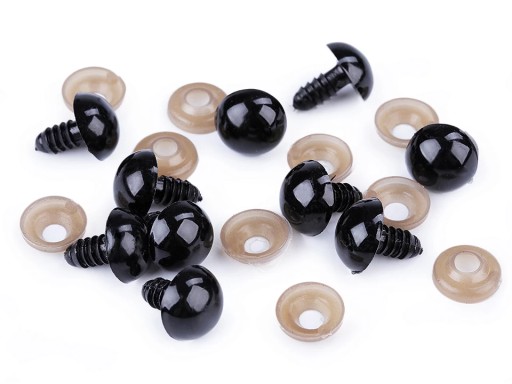 Oči pre maskotov 14 mm čierne 10 ks.