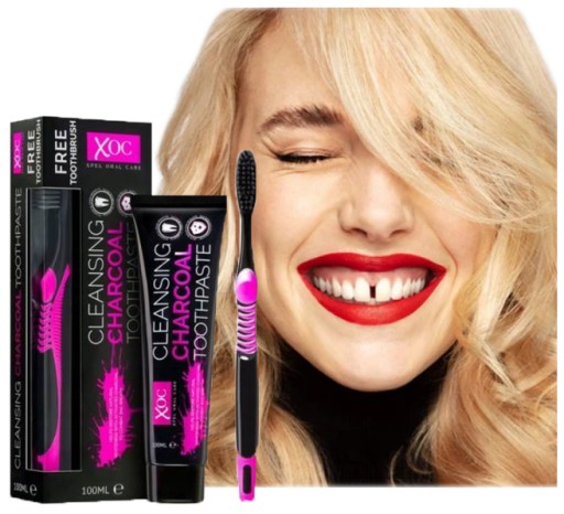 ZUBNÁ PASTA S BIELENÍM AKTÍVNEHO UHLÍKA bez fluoridu + KEFKA