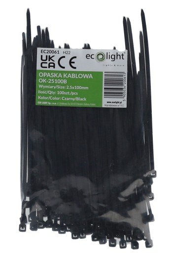 KABELOVÉ VIAZAČKY ČIERNA 2,5X100