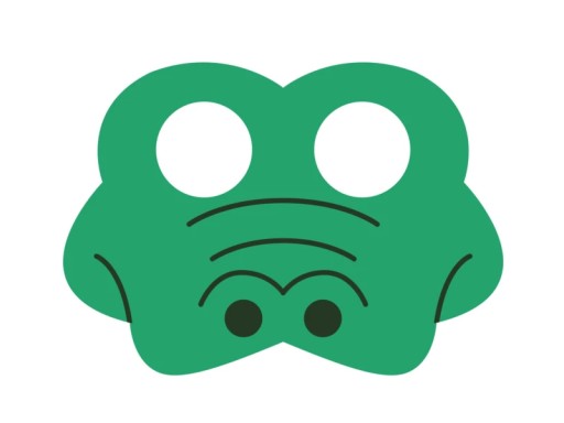 KROKODÝLIA MASKA, PLSTENÁ, TMAVOZELENÁ