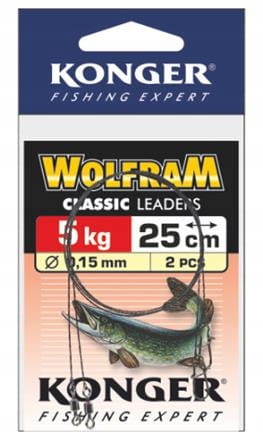 Konger Tungsten Leaders 25cm/5kg (2 ks.)