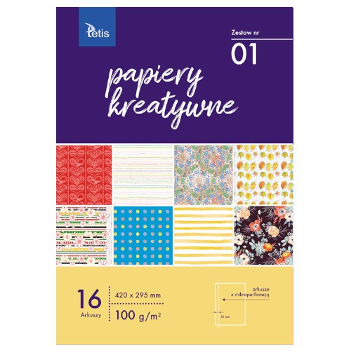 Kreatívny papier A3 sada č.01, 16 listov