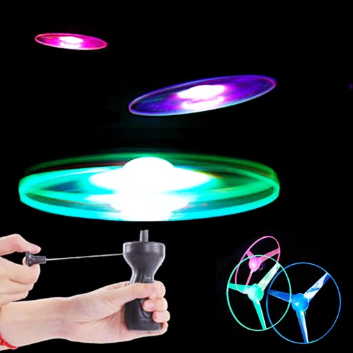 VEĽKÁ VRTUĽKA LIETAJÚCI DISK UFO VRECKOVÝ ODPAĽOVAČ VRTUĽNÍK ŽIARENÁ HRAČKA