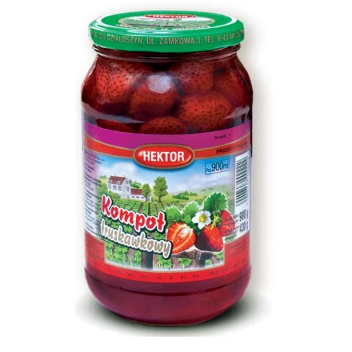 Hektor Jahodový kompót, 900ml