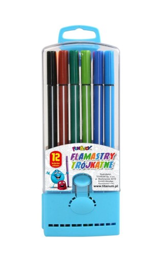 Trojuholníkové fixky v plastovej krabičke 12k