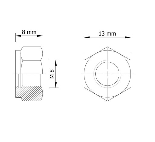 samosvorná matica M8, din985 - 100 KS