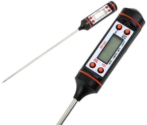 LCD pin teplomer, kuchynská sonda, mäso, víno