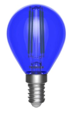 LED GUĽOVÁ žiarovka E14 4,5W modrá TOSHIBA
