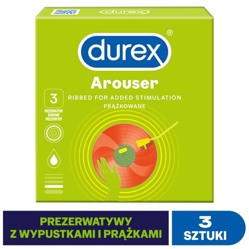 Durex Durex Arouser kondómy 3 ks, vrúbkované