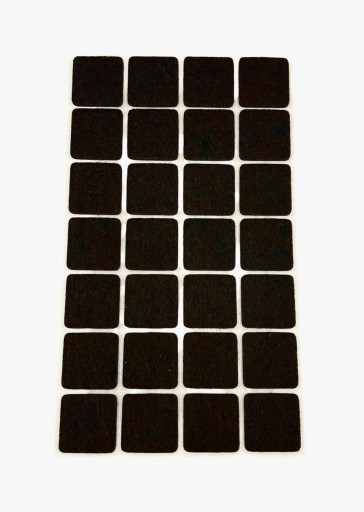 Samolepiace plstené podložky hnedé 20x20mm x28