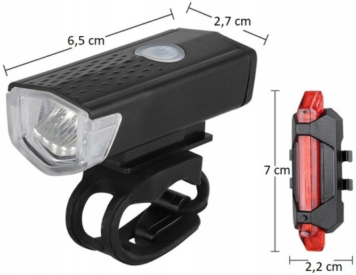 PREDNÉ + ZADNÉ LED BICYKLE LAMPA, NABÍJACIE, NA RIADITEĽKA