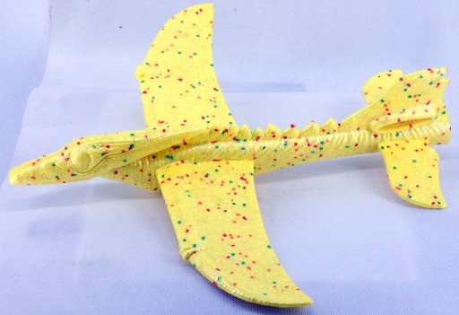 HRAČKA KITE PRE DETI LIETADLO STYROFOAM Šípka VTÁK KLUZÁK ŽLTÝ