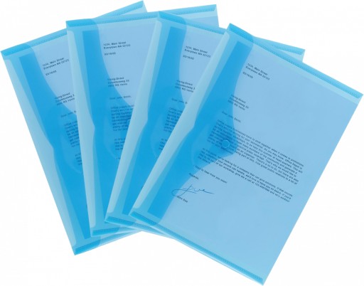 Zložka na obálky A4 so zapínaním na patent, modrá x5