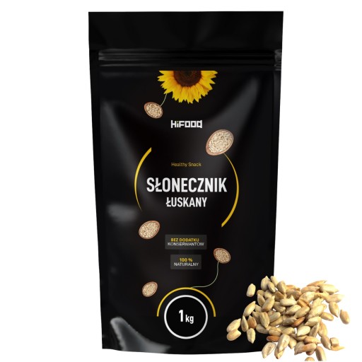 LÚPANÉ slnečnicové semienka 1kg HiFOOD nesolené nepražené PREMIUM