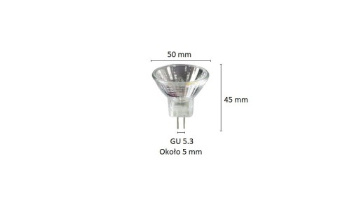 Žiarovka Halogénový halogénový reflektor MR16 GU5.3 12V 470lm 50W 50mm