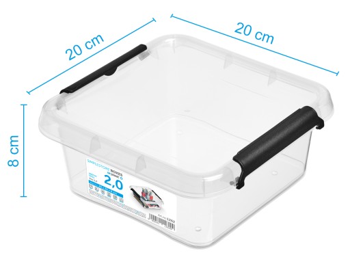 Priehľadná plastová nádoba s krytom 2L Box Organizer Box