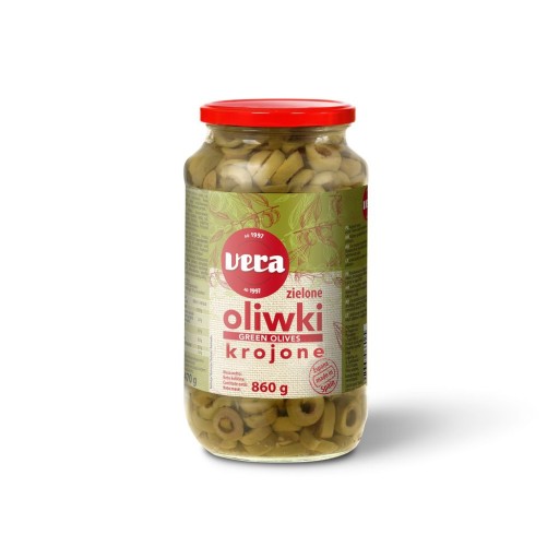 Vera zelené olivy nakrájané na plátky 860 g
