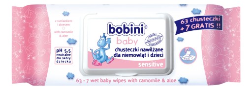 Bobini vlhčené obrúsky pre deti 63 ks.