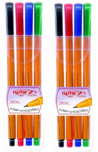Rystor RC-04 jemné linky 0,4 mm 4 farby v puzdre x2
